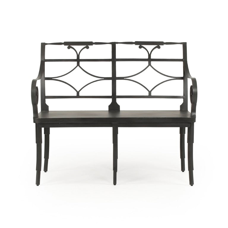 Zentique Ranier Metal Bench with Weather-Resistant Finish, Heavy-Gauge Industrial Design, Ergonomic 40" Seat EZT160550