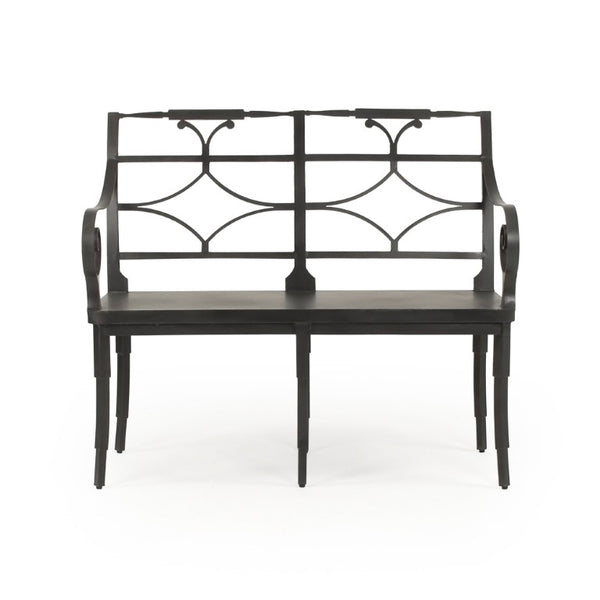 Zentique Ranier Metal Bench with Weather-Resistant Finish, Heavy-Gauge Industrial Design, Ergonomic 40" Seat EZT160550