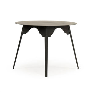 Zentique Sheril Industrial Metal Table — Durable Iron Side/Accent Nightstand with Scratch-Resistant Finish, Compact Sculptural Design EZT160571L
