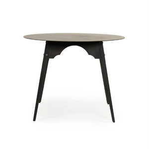 Zentique Sheril Industrial Metal Table — Durable Iron Side/Accent Nightstand with Scratch-Resistant Finish, Compact Sculptural Design EZT160571L