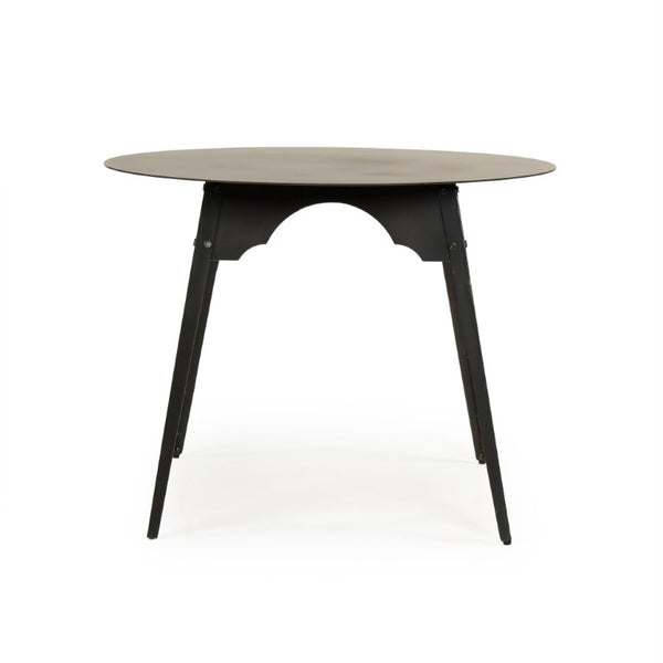 Zentique Sheril Industrial Metal Table — Durable Iron Side/Accent Nightstand with Scratch-Resistant Finish, Compact Sculptural Design EZT160571L