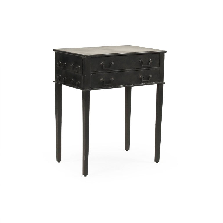 Zentique Delane Industrial Metal Side Table W24 x H29.5 x D16 — Durable Minimalist Nightstand & Plant Stand for Modern Homes EZT160575