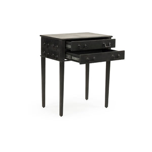 Zentique Delane Industrial Metal Side Table W24 x H29.5 x D16 — Durable Minimalist Nightstand & Plant Stand for Modern Homes EZT160575
