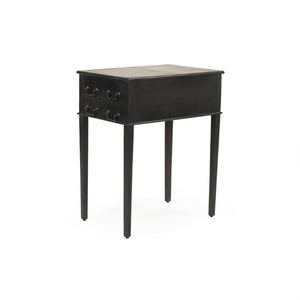 Zentique Delane Industrial Metal Side Table W24 x H29.5 x D16 — Durable Minimalist Nightstand & Plant Stand for Modern Homes EZT160575