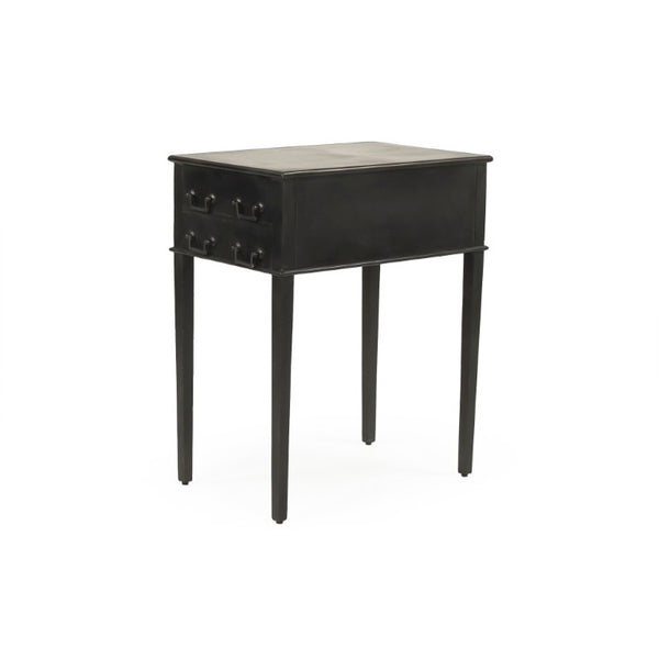 Zentique Delane Industrial Metal Side Table W24 x H29.5 x D16 — Durable Minimalist Nightstand & Plant Stand for Modern Homes EZT160575