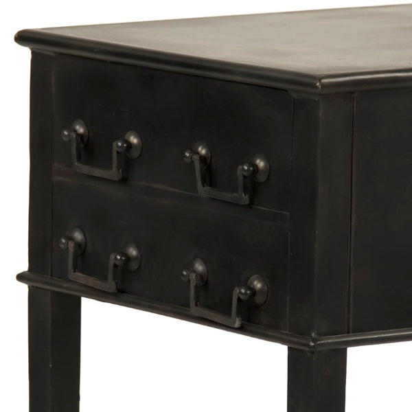 Zentique Delane Industrial Metal Side Table W24 x H29.5 x D16 — Durable Minimalist Nightstand & Plant Stand for Modern Homes EZT160575
