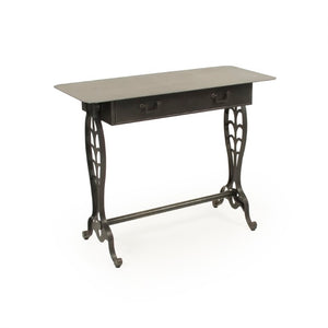 Zentique Maelle Iron Console Table — Industrial Minimalist Sofa & Entryway Table, Solid Iron, Narrow 39.5" EZT160594