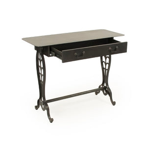 Zentique Maelle Iron Console Table — Industrial Minimalist Sofa & Entryway Table, Solid Iron, Narrow 39.5" EZT160594