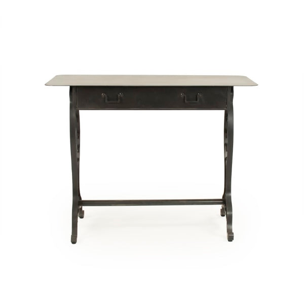 Zentique Maelle Iron Console Table — Industrial Minimalist Sofa & Entryway Table, Solid Iron, Narrow 39.5" EZT160594