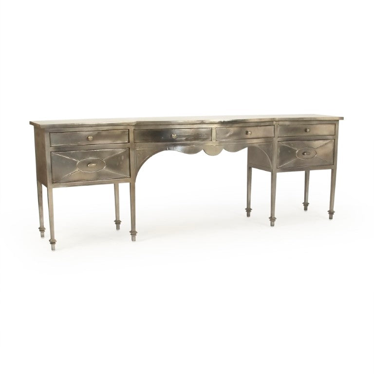 Zentique Gerard Iron Console Table — Slim Industrial Entryway Sofa Table with Open Shelf, Durable Metal Finish EZT160649