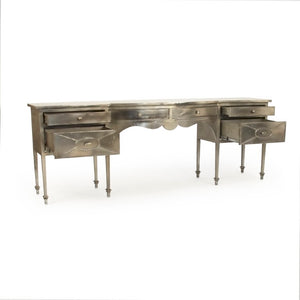 Zentique Gerard Iron Console Table — Slim Industrial Entryway Sofa Table with Open Shelf, Durable Metal Finish EZT160649