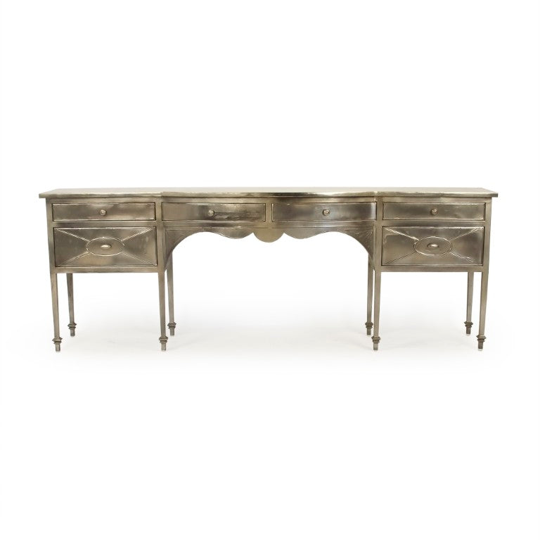 Zentique Gerard Iron Console Table — Slim Industrial Entryway Sofa Table with Open Shelf, Durable Metal Finish EZT160649