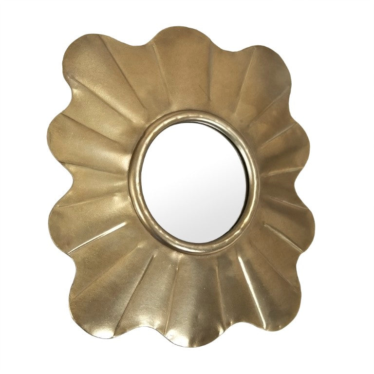 Zentique Flora Iron Floral Wall Mirror — 14"x15.5" Compact Decorative Mirror with MDF Backing, Modern Elegance EZT170504