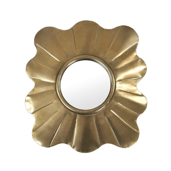 Zentique Flora Iron Floral Wall Mirror — 14"x15.5" Compact Decorative Mirror with MDF Backing, Modern Elegance EZT170504