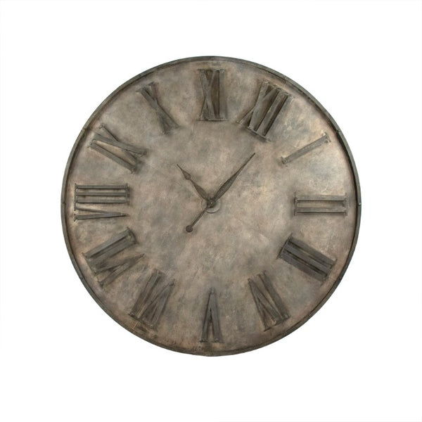Zentique Anais Iron-Accent Wall Clock — 70" Minimalist Quartz Timepiece, Durable Neutral Finish for Living Rooms EZT170606