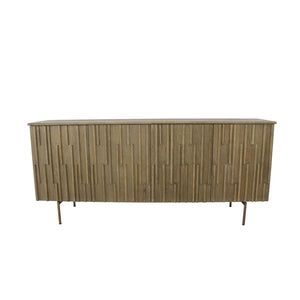 Zeugma Eaton Buffet - Antique Light Brown Solid Wood Storage With 4 Spacious Drawers & Durable Finish Antiqued Light Brown Wood Finish With Lightly Whitewashed Solid Wood Eaton Buffet