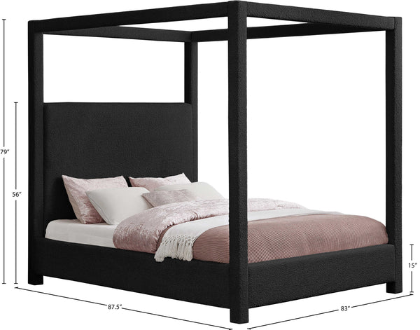Eden Black Boucle Fabric King Bed EdenBlack-K Meridian Furniture