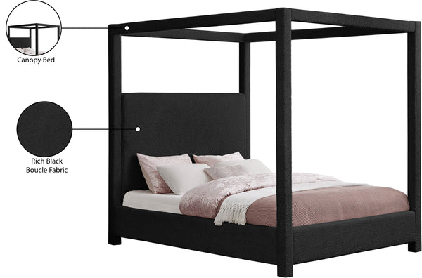Eden Black Boucle Fabric King Bed EdenBlack-K Meridian Furniture