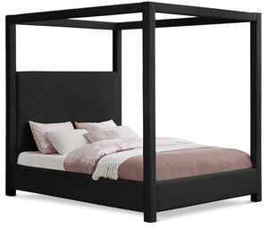Eden Black Boucle Fabric King Bed EdenBlack-K Meridian Furniture