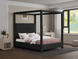 Eden Black Boucle Fabric King Bed EdenBlack-K Meridian Furniture
