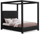 Eden Black Boucle Fabric Queen Bed EdenBlack-Q Meridian Furniture