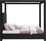 Eden Black Boucle Fabric Queen Bed EdenBlack-Q Meridian Furniture