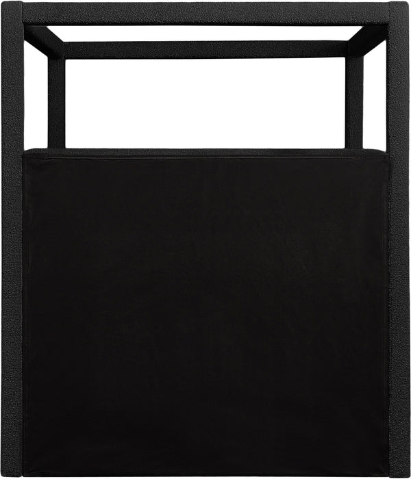 Eden Black Boucle Fabric Queen Bed EdenBlack-Q Meridian Furniture