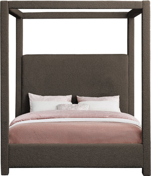 Eden Brown Boucle Fabric Queen Bed EdenBrown-Q Meridian Furniture