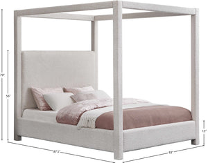 Eden Cream Boucle Fabric King Bed EdenCream-K Meridian Furniture