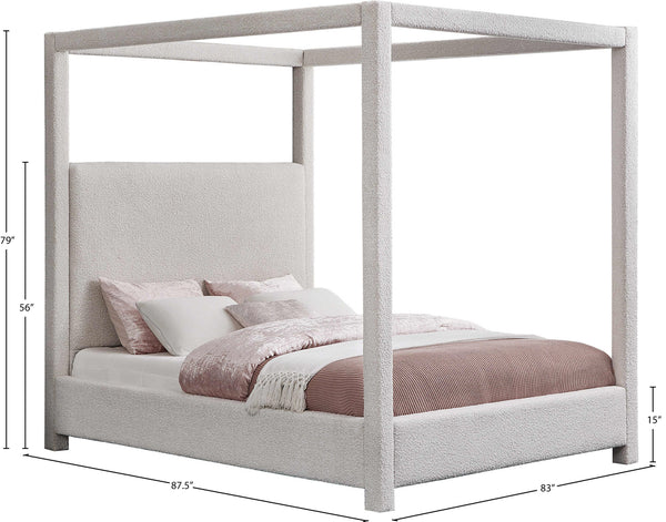 Eden Cream Boucle Fabric King Bed EdenCream-K Meridian Furniture