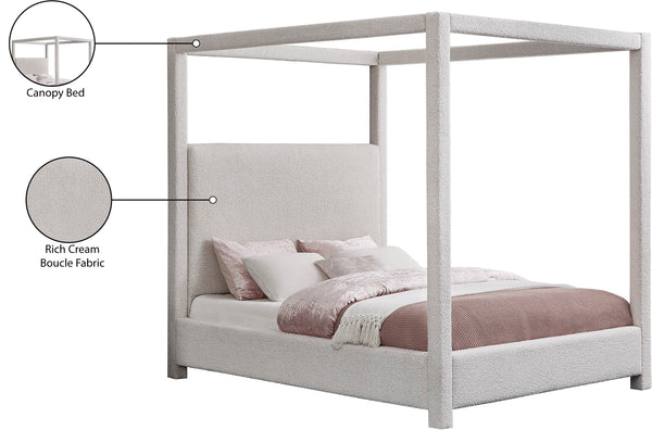 Eden Cream Boucle Fabric King Bed EdenCream-K Meridian Furniture