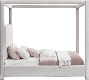 Eden Cream Boucle Fabric King Bed EdenCream-K Meridian Furniture
