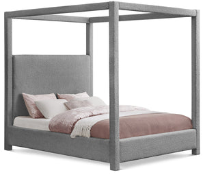 Eden Grey Boucle Fabric King Bed EdenGrey-K Meridian Furniture