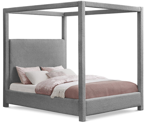 Eden Grey Boucle Fabric King Bed EdenGrey-K Meridian Furniture