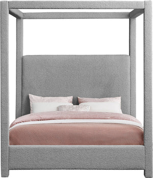 Eden Grey Boucle Fabric King Bed EdenGrey-K Meridian Furniture