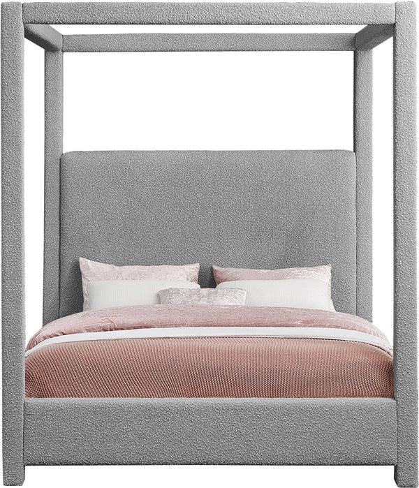 Eden Grey Boucle Fabric King Bed EdenGrey-K Meridian Furniture