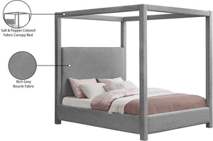 Eden Grey Boucle Fabric Queen Bed EdenGrey-Q Meridian Furniture