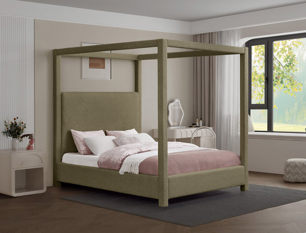 Eden Olive Boucle Fabric Queen Bed EdenOlive-Q Meridian Furniture