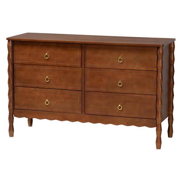Baxton Studio Seamus Queen Bedroom Set Solid Rubberwood Farmhouse Platform Bed with Nightstand