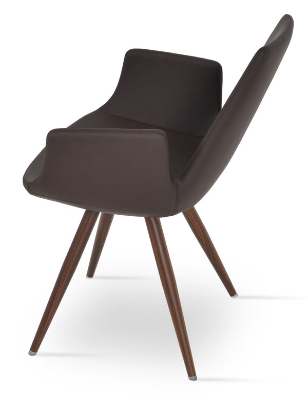 Soho Concept Eiffel Arm Wood Counter & Bar Chair - Stylish Solid Wood With Elegant Fabrics & 10-year Warranty Walnut,Brown  Soho-concept-dining-chair-03051