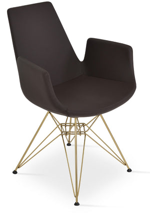 Soho Concept Eiffel Arm Pyramid-mw Dining Chair: Premium Upholstered Comfort With 10-year Guarantee & Stylish Design Gold,Brown  Soho-concept-dining-chair-03058