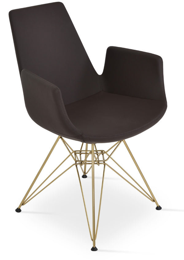 Soho Concept Eiffel Arm Pyramid-mw Dining Chair: Premium Upholstered Comfort With 10-year Guarantee & Stylish Design Gold,Brown  Soho-concept-dining-chair-03058
