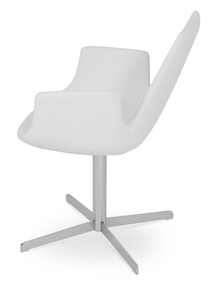Soho Concept Eiffel Arm Mw Counter & Bar Chair In Leatherette With Chrome Finish - 2-year Guarantee, Stylish Design Chrome,White  Soho-concept-dining-chair-02716