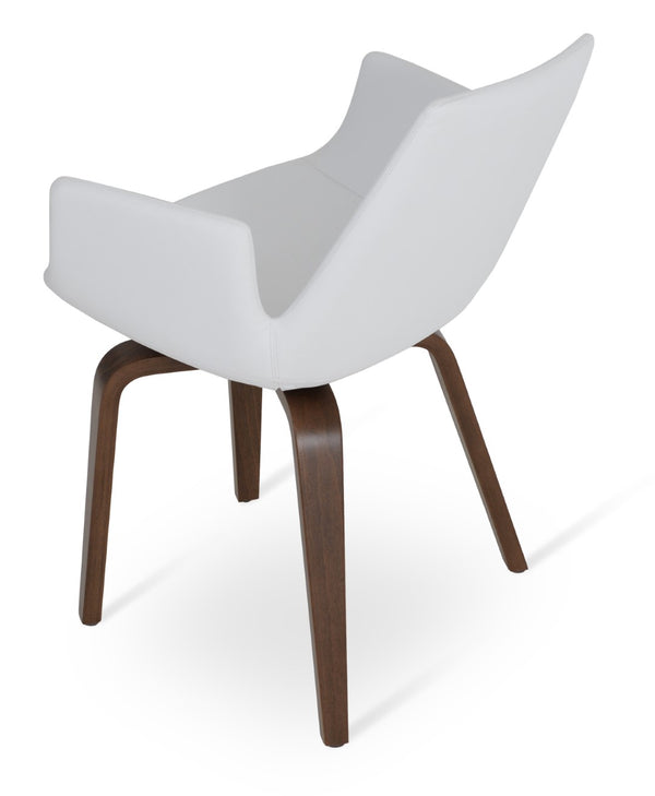 Soho Concept Eiffel Arm Wood Counter & Bar Chair - Stylish Solid Wood With Elegant Fabrics & 10-year Warranty Walnut,White  Soho-concept-dining-chair-02718