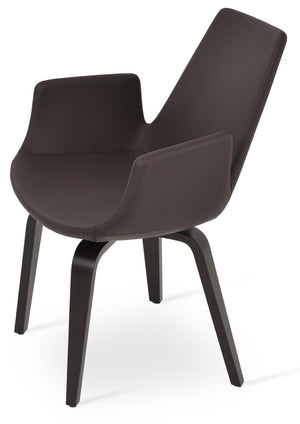 Soho Concept Eiffel Arm Wood Counter & Bar Chair - Stylish Solid Wood With Elegant Fabrics & 10-year Warranty Brown  Soho-concept-dining-chair-02719