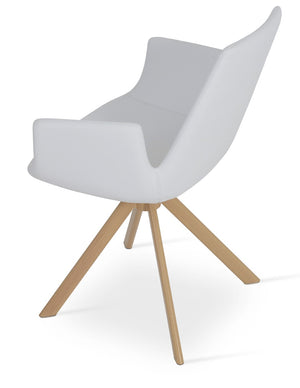 Soho Concept Eiffel Arm Wood Counter & Bar Chair - Stylish Solid Wood With Elegant Fabrics & 10-year Warranty Natural,White  Soho-concept-dining-chair-02723
