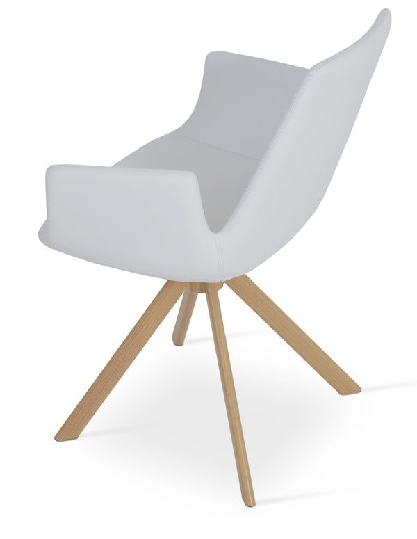 Soho Concept Eiffel Arm Wood Counter & Bar Chair - Stylish Solid Wood With Elegant Fabrics & 10-year Warranty Natural,White  Soho-concept-dining-chair-02723
