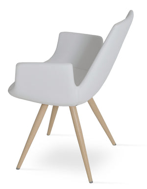 Soho Concept Eiffel Arm Wood Bar & Counter Stool - Premium Leatherette, Solid Wood, Stylish & Durable Design Natural,White  Soho-concept-dining-chair-02721