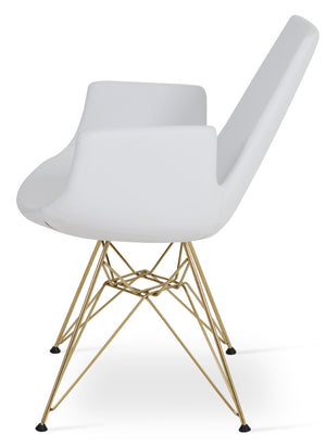Soho Concept Eiffel Arm Wire Counter & Bar Dining Chair - Chic Boucle, Velvet, Nubuck Fabrics, 10-year Guarantee! Gold,White  Soho-concept-dining-chair-02724