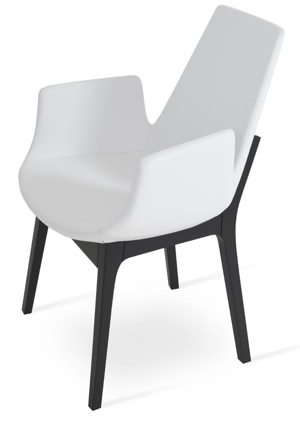 Soho Concept Eiffel Arm Wood Counter & Bar Chair - Stylish Solid Wood With Elegant Fabrics & 10-year Warranty White  Soho-concept-dining-chair-02725